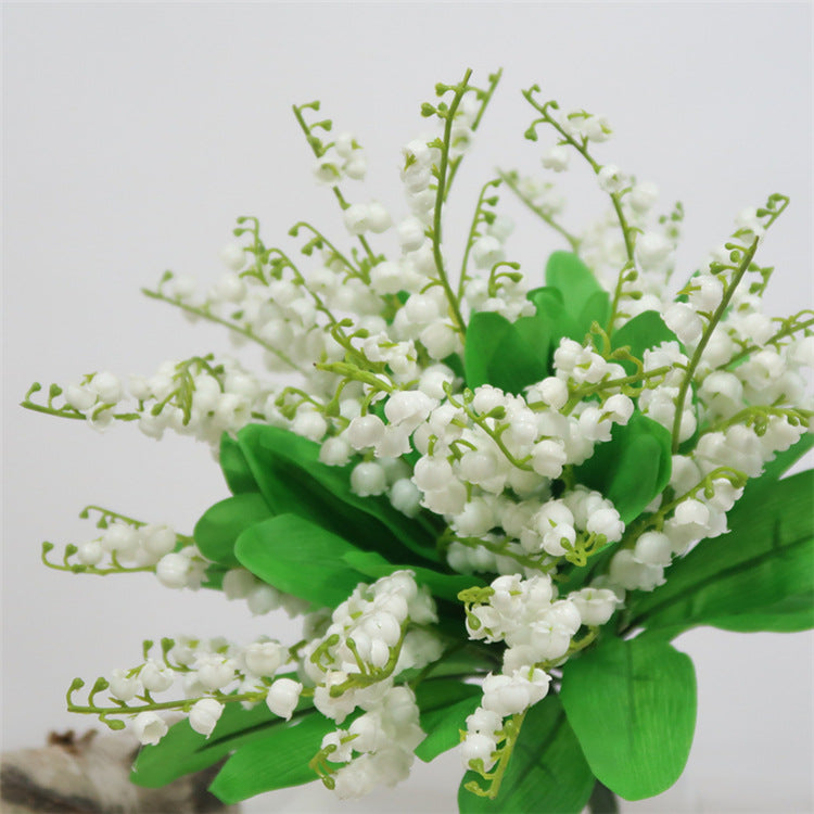 Elegant Single Stem Lily of the Valley Bouquet for Brides - Handmade DIY Floral Decor, Perfect for Home Table Arrangements and Special Events - Stylish Plastic Faux Flowers