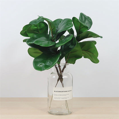 Scandinavian Style Realistic Green Plant Decor – Single Branch Fiddle Leaf Fig – Ideal Home Potted Plant and Wall Accent for Modern Interiors