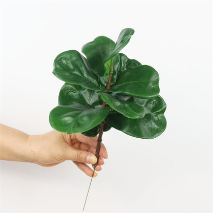 Scandinavian Style Realistic Green Plant Decor – Single Branch Fiddle Leaf Fig – Ideal Home Potted Plant and Wall Accent for Modern Interiors