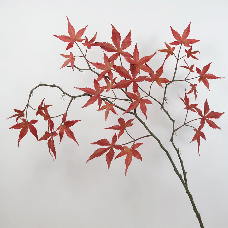 Stylish Faux Greenery: Long-Stemmed Maple Leaf Wall Decor for Elegant Floral Arrangements, Wedding Decorations, and Landscape Design