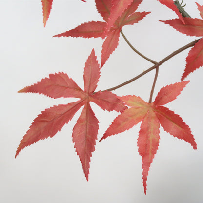 Stylish Faux Greenery: Long-Stemmed Maple Leaf Wall Decor for Elegant Floral Arrangements, Wedding Decorations, and Landscape Design