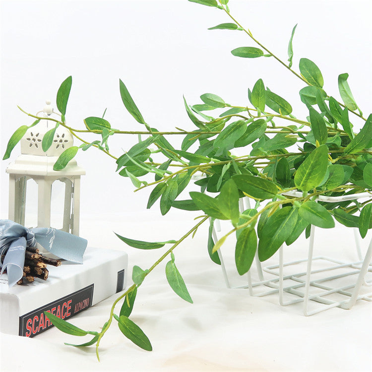 Realistic Artificial Green Plant Branch - Single Faux Holly Leaf for Office Décor | Perfect for Flower Arrangements & Stylish Room Dividers