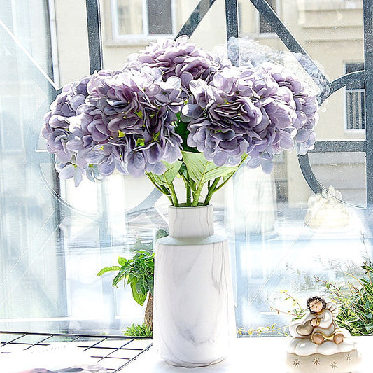 Stunning Single-Stem Hydrangea Flower | Realistic Faux Floral Arrangement for Home, Hotels, Weddings & Photography Props