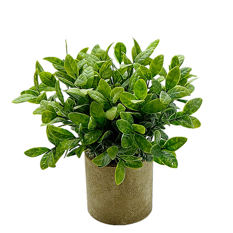 Charming Miniature Green Plant Desktop Decor - Realistic Artificial Flowers for Home, Weddings & Special Events