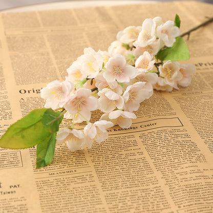 Realistic Faux Peach Blossom Silk Flowers for Living Room Home Décor - Delicate Artificial Pear and Cherry Blossom Branches for Elegant Interior Design