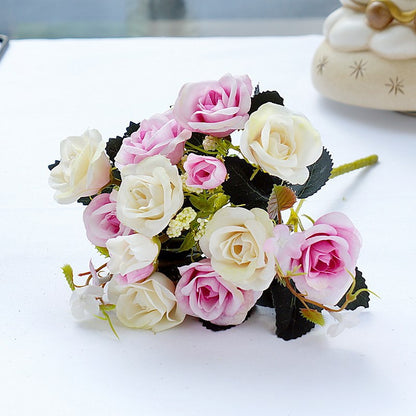 Realistic Snow-Laced Silk Roses - HXH3 Artificial Flowers for Home Décor and Wedding Photography Props – Perfect for Every Occasion!