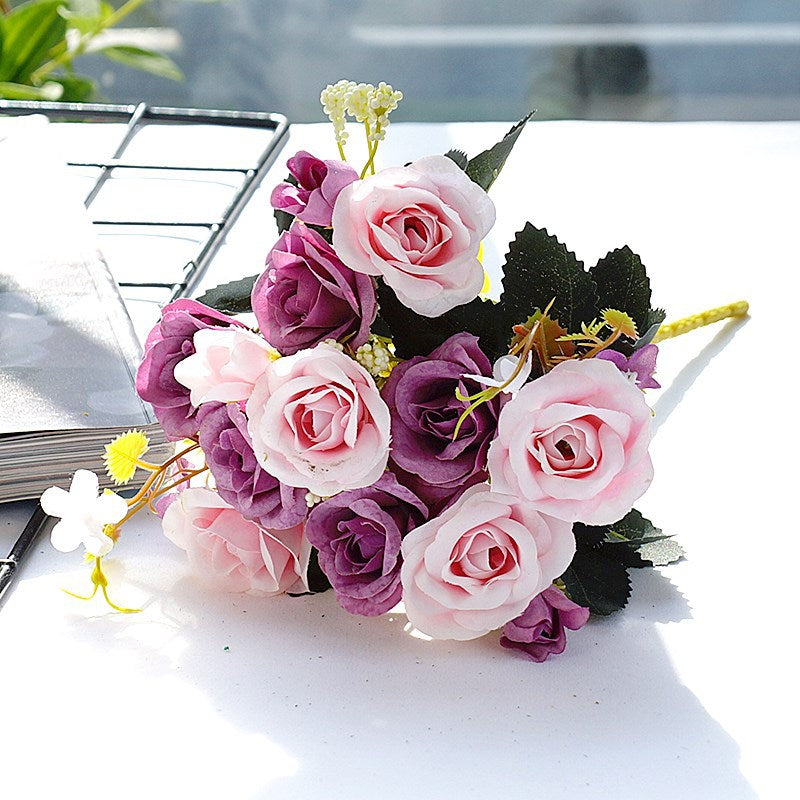 Realistic Snow-Laced Silk Roses - HXH3 Artificial Flowers for Home Décor and Wedding Photography Props – Perfect for Every Occasion!