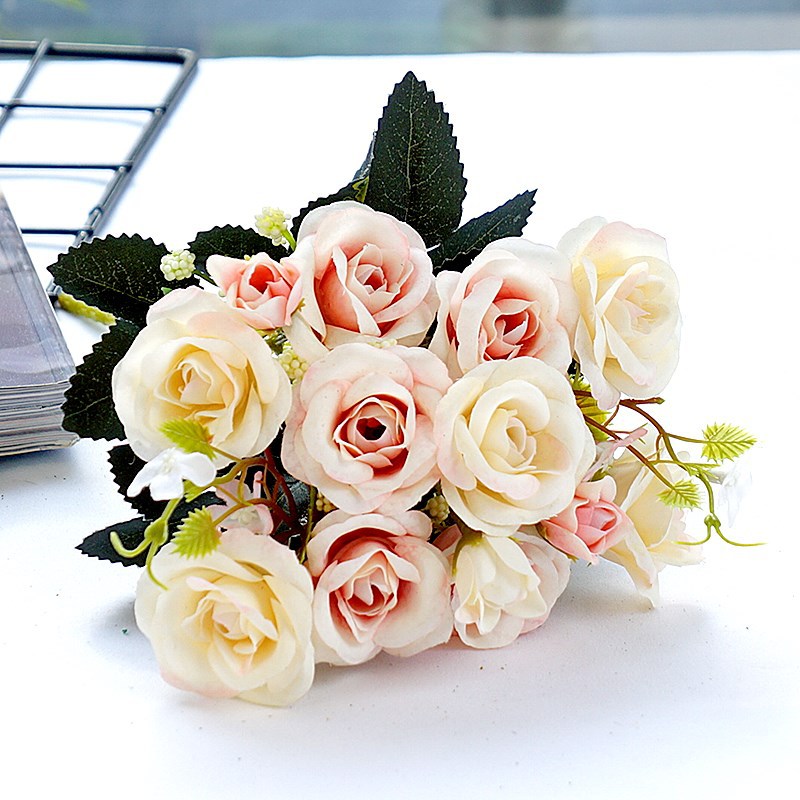 Realistic Snow-Laced Silk Roses - HXH3 Artificial Flowers for Home Décor and Wedding Photography Props – Perfect for Every Occasion!