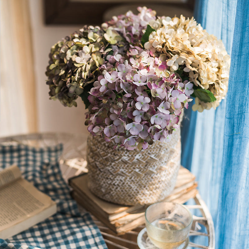 High-Quality European Style Single Stem Hydrangea Faux Silk Flower - Perfect for Weddings, Celebrations, and Home Decor