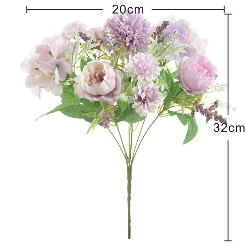 Elegant Faux Peony and Hydrangea Floral Decor - Realistic Carnation and Daisy Arrangements for Home, Parties, Weddings, and Table Settings