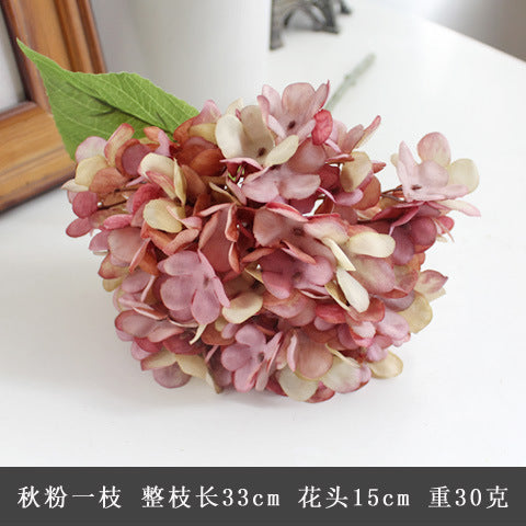 High-Quality European Style Single Stem Hydrangea Faux Silk Flower - Perfect for Weddings, Celebrations, and Home Decor