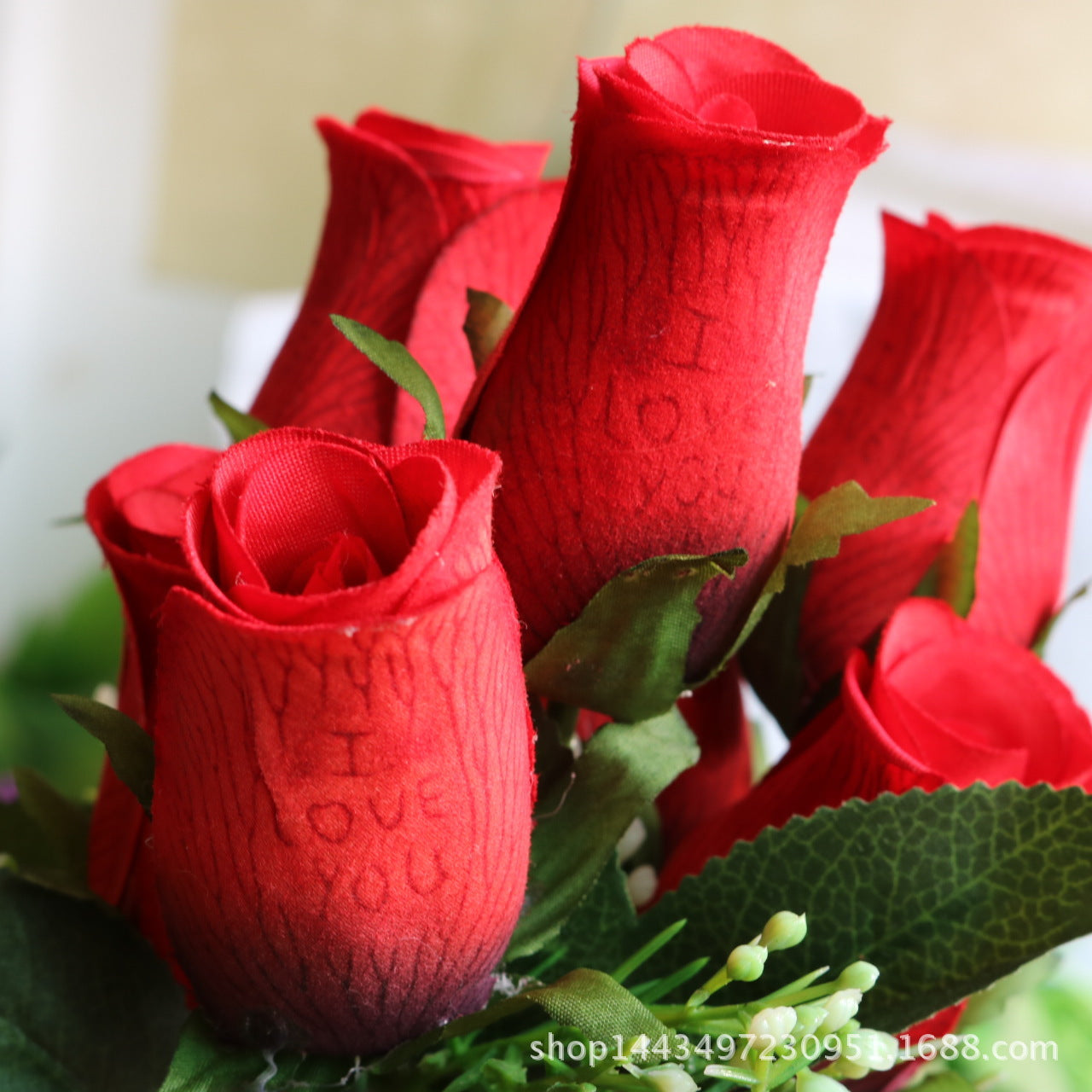 I LOVE YOU Valentine's Day Floral Design - 7 Stunning Realistic Rose Home Decor Flowers Perfect for Romantic Gifts and Celebrations