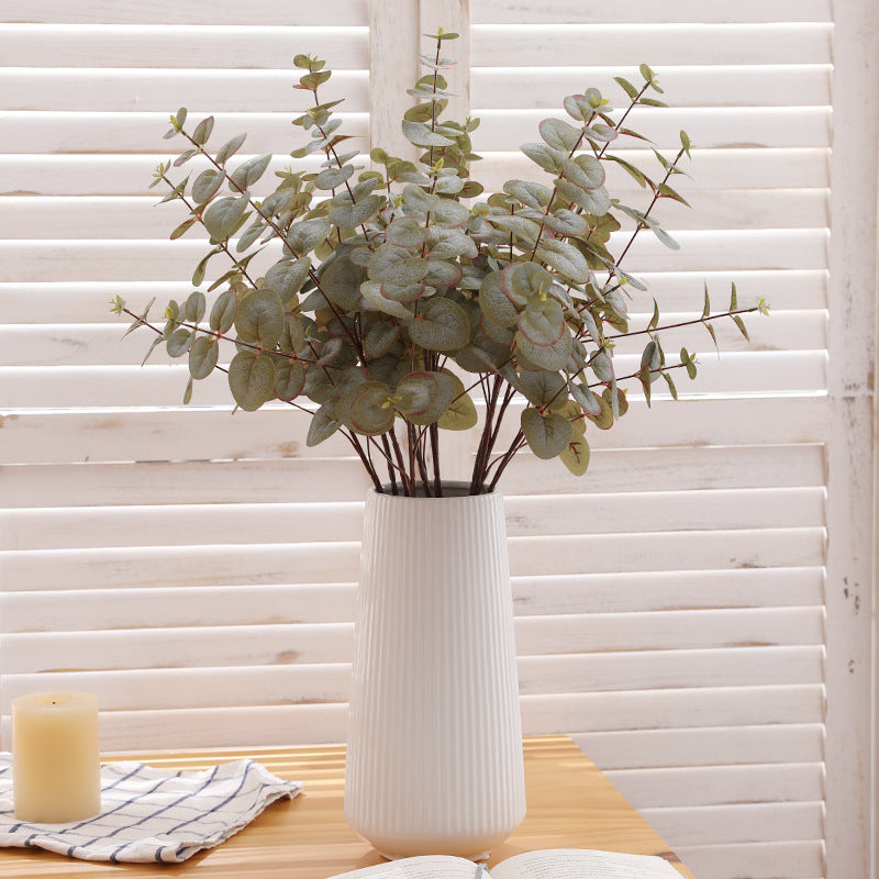 Elegant European-Style Faux Eucalyptus Leaves and Money Plant Stems for Luxurious Home Decor - Perfect for Living Room, Office, and Events