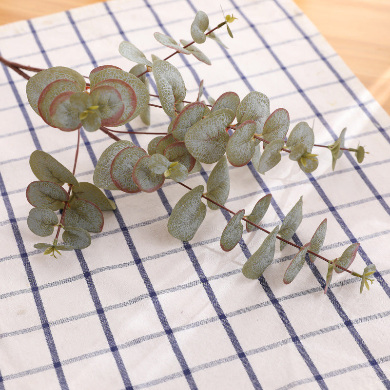 Elegant European-Style Faux Eucalyptus Leaves and Money Plant Stems for Luxurious Home Decor - Perfect for Living Room, Office, and Events