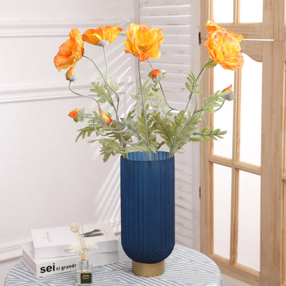 Vibrant Artificial Poppy Flowers for Hotel Dining Table Decor - Realistic Spring-Inspired Faux Plants - Perfect for Stylish Home and Event Decoration