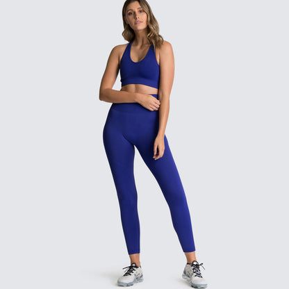 Seamless Yoga Outfit for a Sculpted Butt Beautiful Back High Waisted Butt Lifting Leggings Supportive Sports Bra for Comfort and Performance