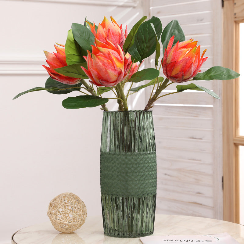 Lifelike Single Stem King Protea Flower - Elegant Faux Floral Decoration for Hotels, Weddings, and Events - Stunning Floor Display Arrangement