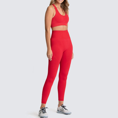 Seamless Knitted Body Shaping Sportswear Set with Moisture Wicking Technology Back Design and Enhanced Butt Lifting Support for Yoga Fitness and Active Lifestyle