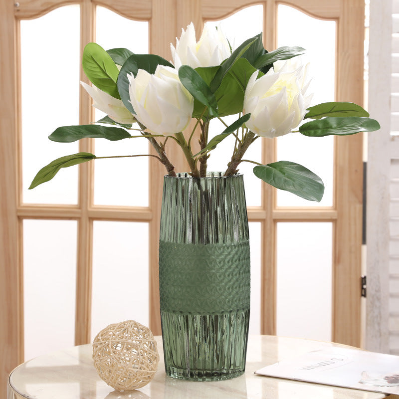 Lifelike Single Stem King Protea Flower - Elegant Faux Floral Decoration for Hotels, Weddings, and Events - Stunning Floor Display Arrangement