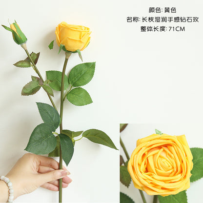 Beautifully Arranged Latex Rose Bouquet - Realistic Touch for Home Decor and Wedding Celebrations - Faux Floral Wall Decor - Model MW59991