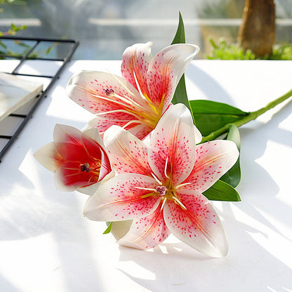 Realistic 3D Faux Lily Flower Single Stem – Perfect for Home Decor, Weddings, Photography, and Commercial Spaces