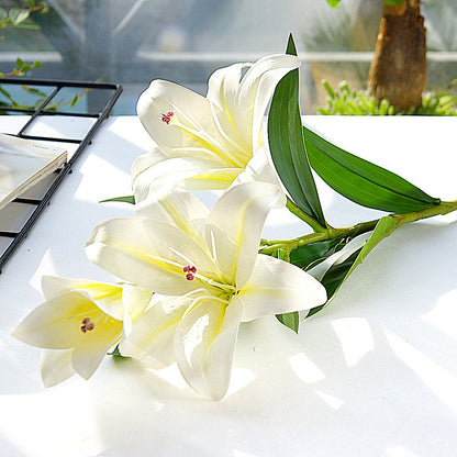 Realistic 3D Faux Lily Flower Single Stem – Perfect for Home Decor, Weddings, Photography, and Commercial Spaces