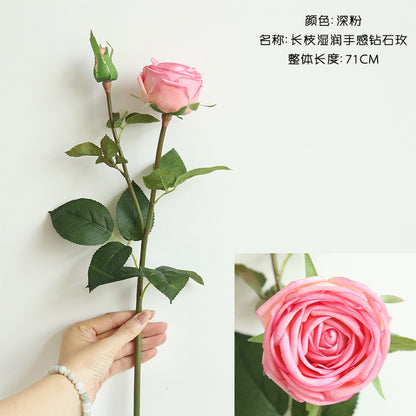 Beautifully Arranged Latex Rose Bouquet - Realistic Touch for Home Decor and Wedding Celebrations - Faux Floral Wall Decor - Model MW59991