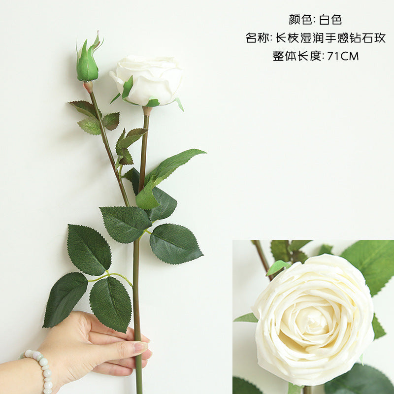 Beautifully Arranged Latex Rose Bouquet - Realistic Touch for Home Decor and Wedding Celebrations - Faux Floral Wall Decor - Model MW59991