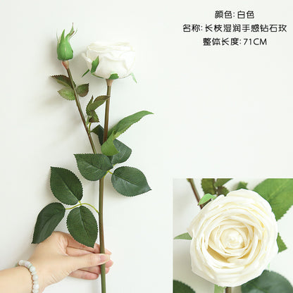 Luxury Faux Rose Flowers with Smooth Coating - Perfect for Home Decor, Wedding Celebrations, and Elegant Wall Decorations | Model MW59991