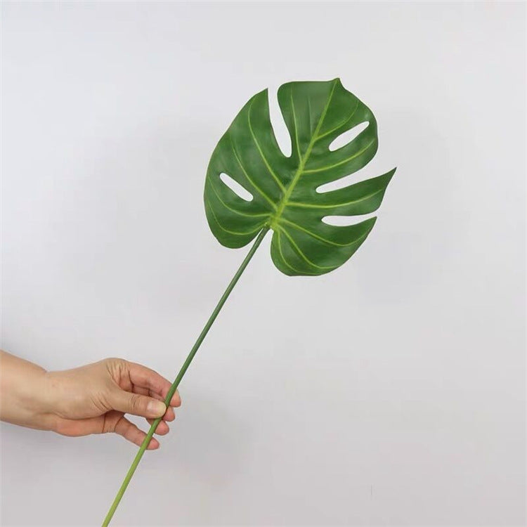 Single Faux Monstera Leaf - Realistic Feel Indoor Home Décor Plant for Elegant Floral Arrangements