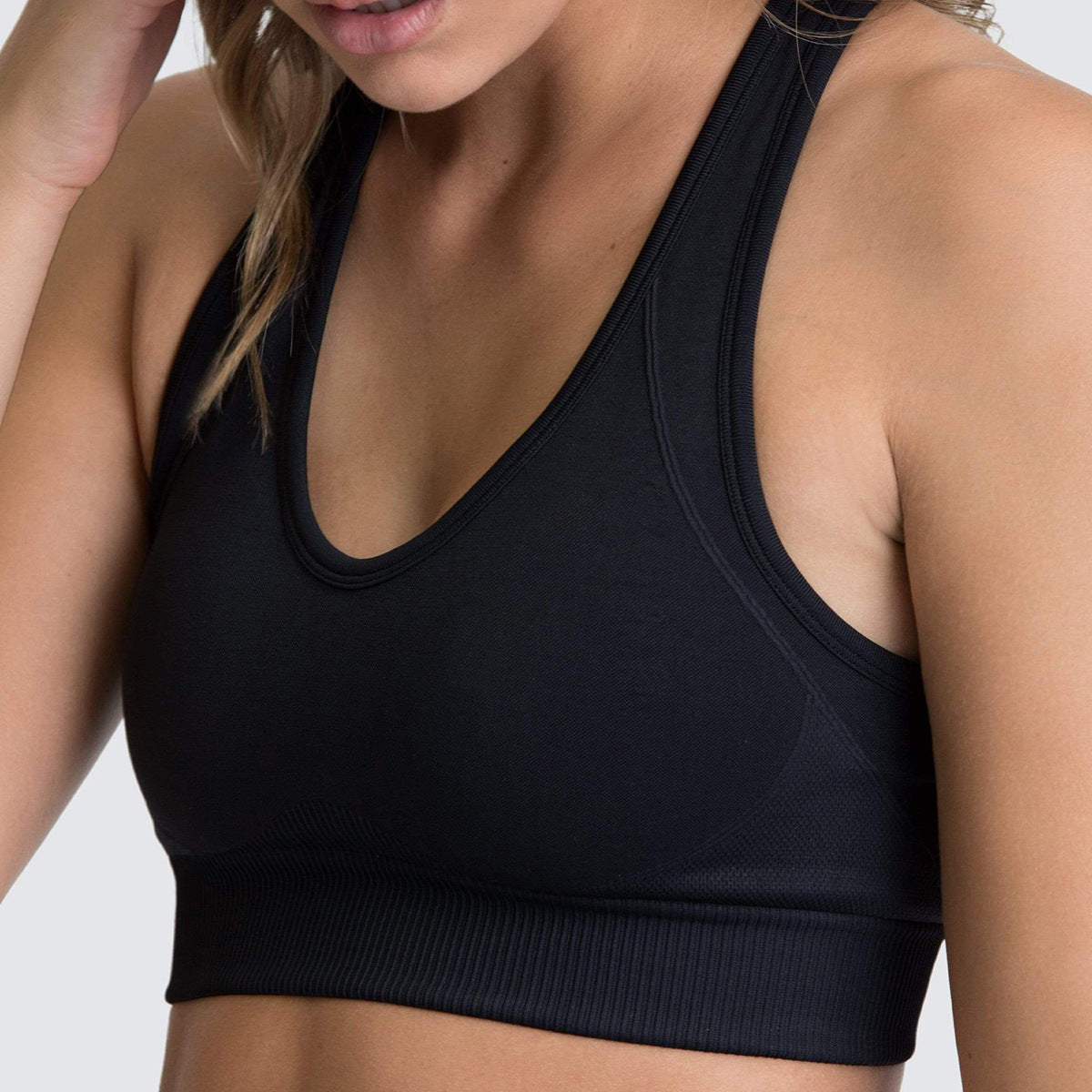 Seamless Wireless Breathable Yoga Tank Top Running Sports Bra Plus Size Supportive Activewear with Beautiful Back Design