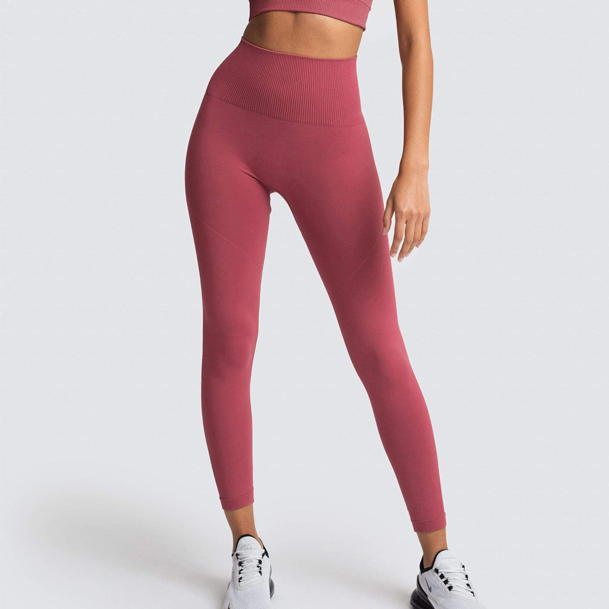 Seamless Solid Color Breathable Quick Dry High Waisted Peach Lift 3 4 Leggings Ultra Stretchy Compression Yoga Pants for Women