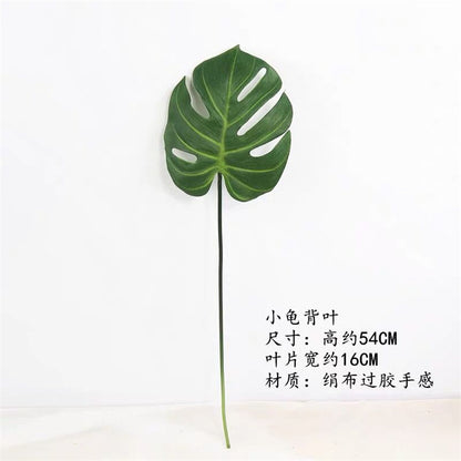 Single Faux Monstera Leaf - Realistic Feel Indoor Home Décor Plant for Elegant Floral Arrangements