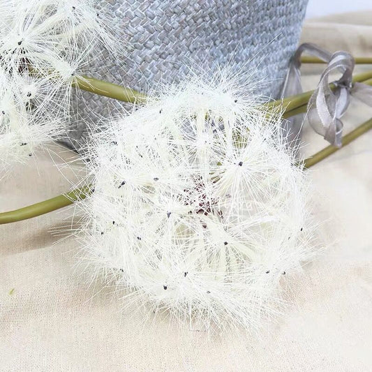 Nordic Minimalist Faux Dandelion Silk Flowers - Elegant Home Decor for Living Room, High-Quality Dry Floral Arrangements & Decorative Window Displays