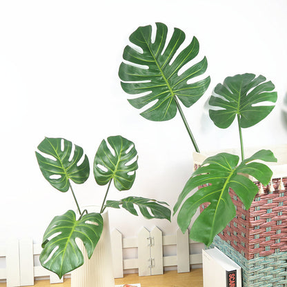 Single Faux Monstera Leaf - Realistic Feel Indoor Home Décor Plant for Elegant Floral Arrangements