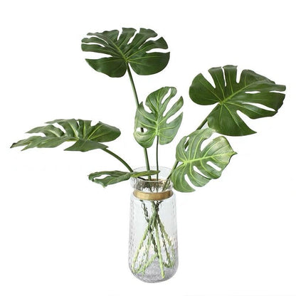 Single Faux Monstera Leaf - Realistic Feel Indoor Home Décor Plant for Elegant Floral Arrangements