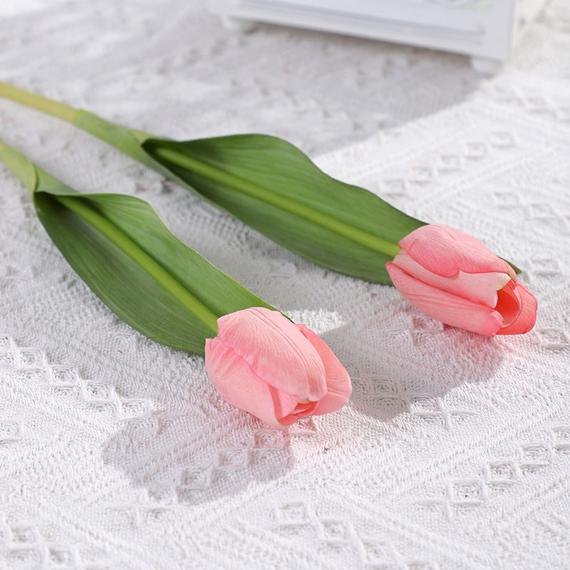 Lifelike Long-Stemmed Touch-Safe Moisturizing Tulip - Perfect for Home Decor, Hotels, and Photography Props