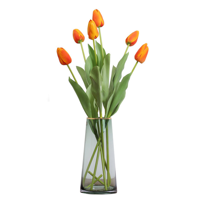 Lifelike Long-Stemmed Touch-Safe Moisturizing Tulip - Perfect for Home Decor, Hotels, and Photography Props