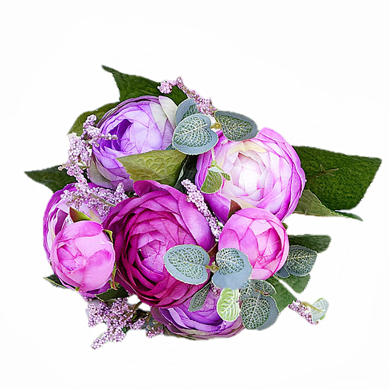 Lifelike Artificial Rose Bouquet – Elegant 5-Head Tea Rose Arrangement for Home Decor, Wedding Celebrations, and Photography Styling