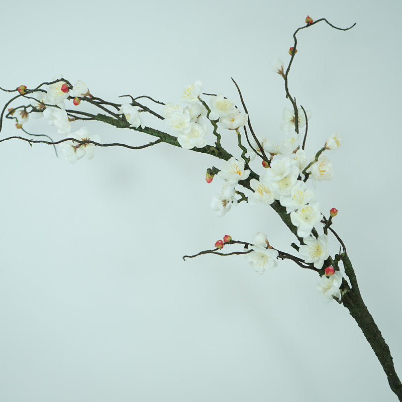 Realistic Plum Blossom (Mei Hua) Branch - Classic Zen-Inspired Floor Decor for Homes and Hotels | Stunning Artificial Floral Arrangement | Perfect Photography Prop