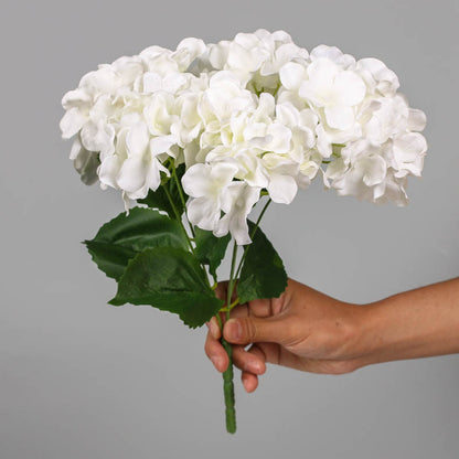 Realistic 5-Head Hydrangea Bouquet – Miniature Silk Flower Arrangement for Weddings, Home Decor, and Floral Displays