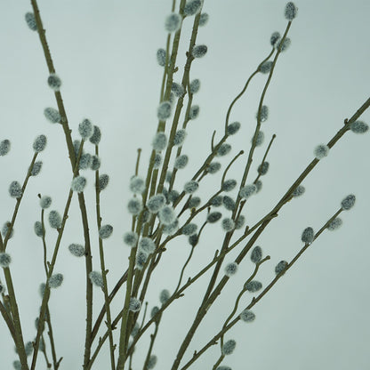 Stunningly Realistic Silver Willow Branches - Elegant Long Faux Floral Decor for Living Rooms, Ideal Floor Display & Home Soft Furnishing Accent