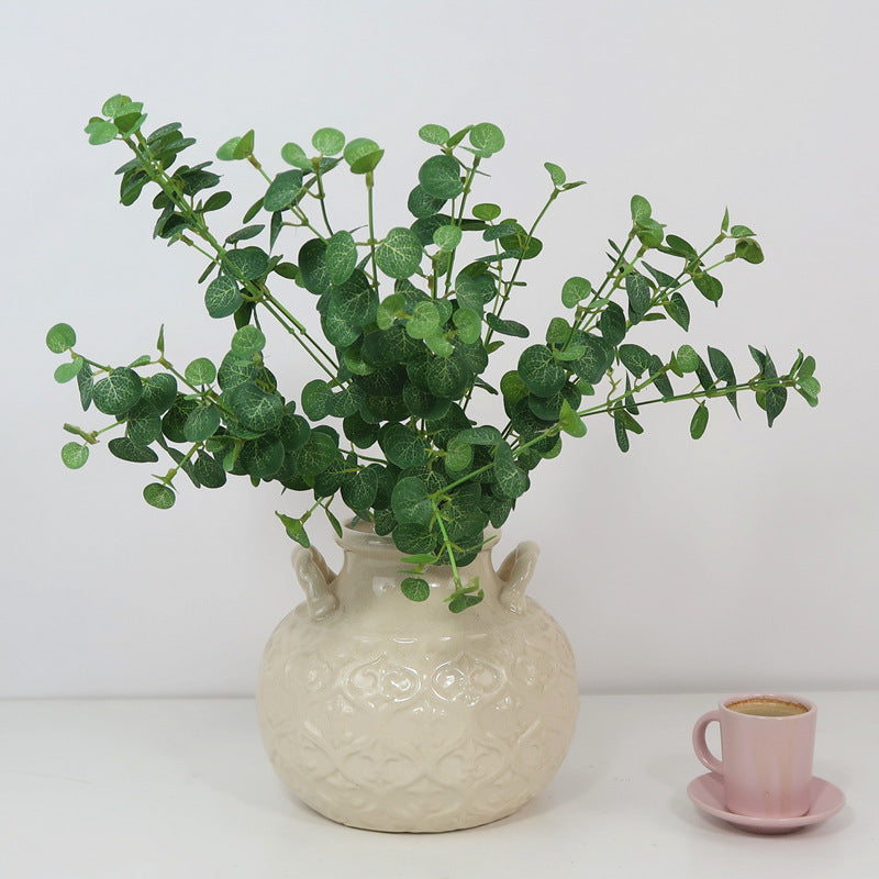 High-Quality Money Plant Eucalyptus Bundle - Elegant Green Home Decor for Weddings and Events, Luxurious Artificial Floral Arrangements with Realistic Leaves