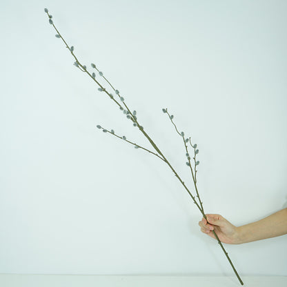 Stunningly Realistic Silver Willow Branches - Elegant Long Faux Floral Decor for Living Rooms, Ideal Floor Display & Home Soft Furnishing Accent