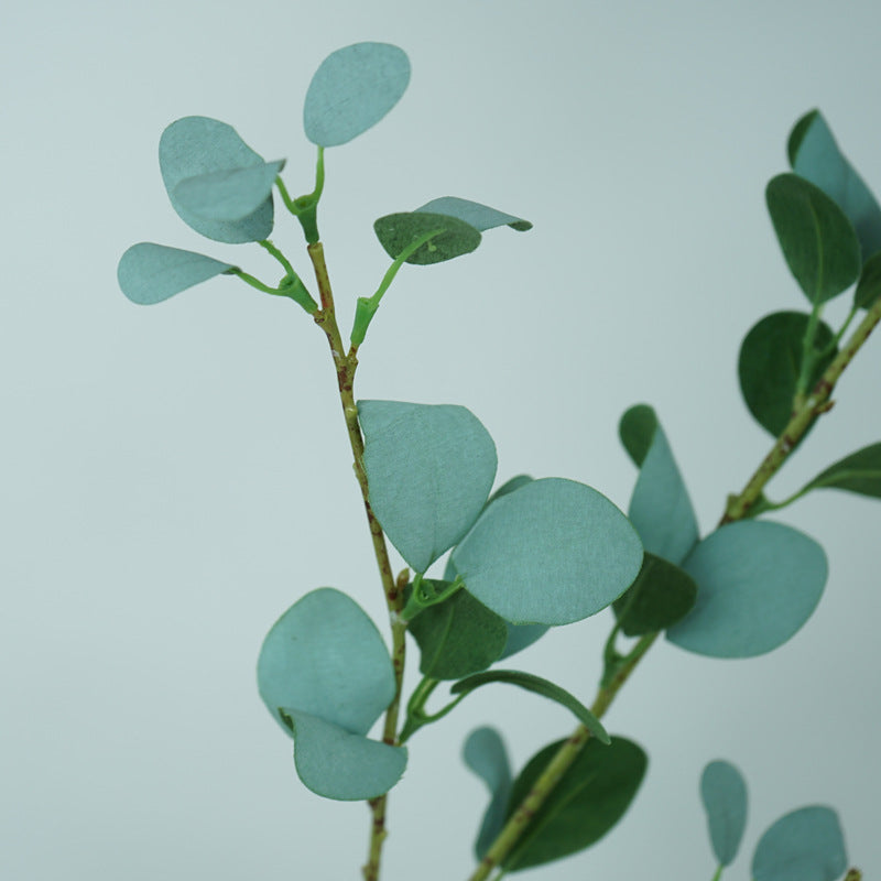 Elegant Scandinavian Style Faux Green Plant with White and Gray Wooden Stem & Lush Leaves - Perfect Floor Decor for Living Rooms and Dining Areas - Enhance Your Space with Beautiful, Low-Maintenance Silk Flowers