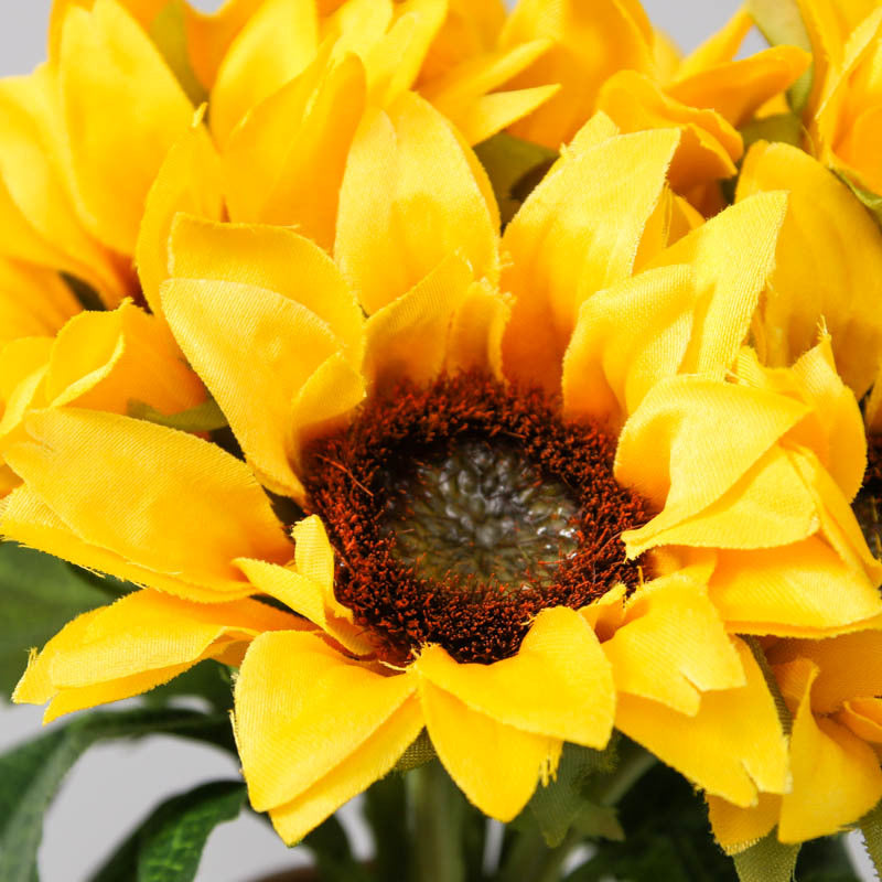 Realistic 6-Head Sunflower Bouquet for Weddings and Celebrations – Lifelike Faux Sunflowers for Stunning Floral Arrangements