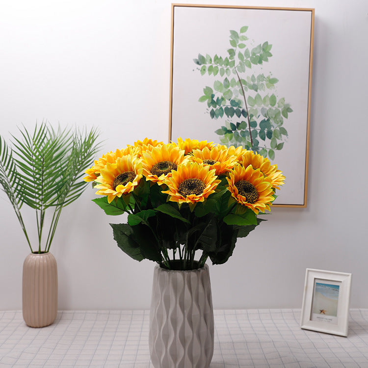 Lifelike Single-Stem Sunflower Artificial Flower – Perfect for Tabletop Decor, Living Room Accent, and Elegant Floral Arrangements