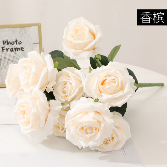 Stunning 10-Piece Faux Rose Bouquet for Weddings and Home Décor – Realistic, Affordable Floral Arrangement to Elevate Any Space