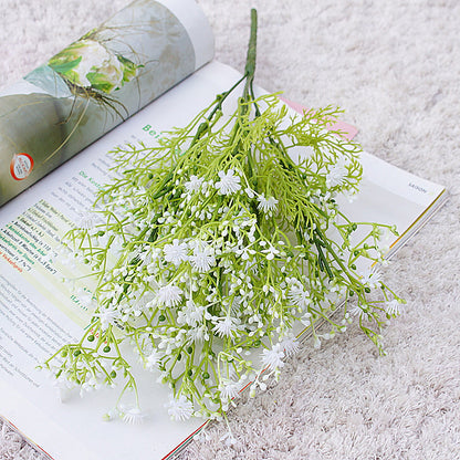 Realistic Baby's Breath Flowers - 5 Branch Starry Stems for Home Decor, Photography, and Wedding Bouquets – Perfect Faux Floral Arrangement