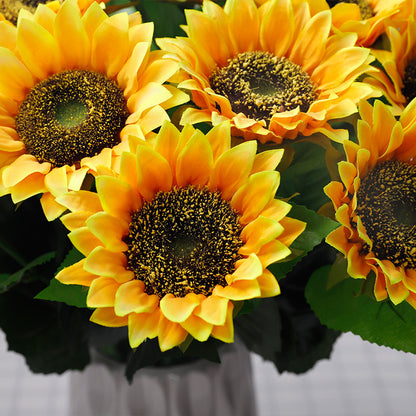 Lifelike Single-Stem Sunflower Artificial Flower – Perfect for Tabletop Decor, Living Room Accent, and Elegant Floral Arrangements